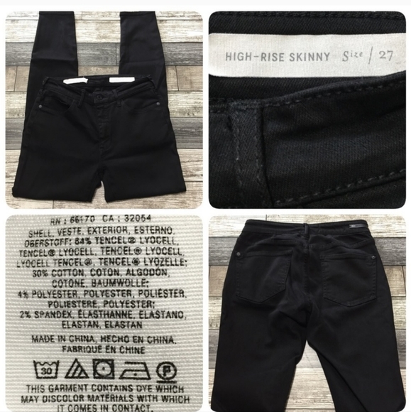Anthropologie Pilcro High Rise Skinny Jeans, Black, Size 27 - Picture 2 of 8